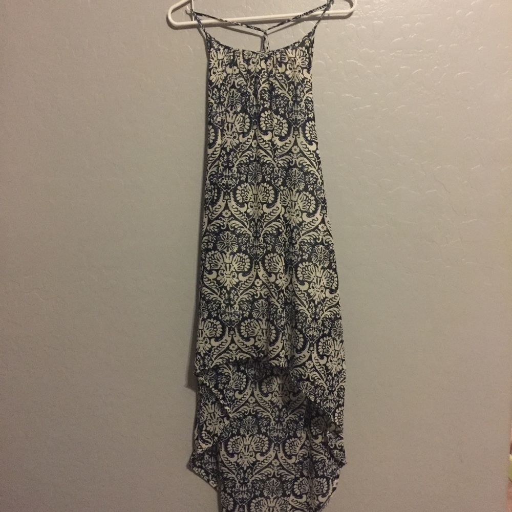 High low blue dress