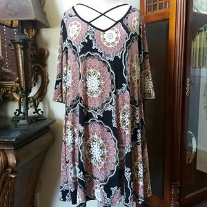 Criss Cross Printed Dress