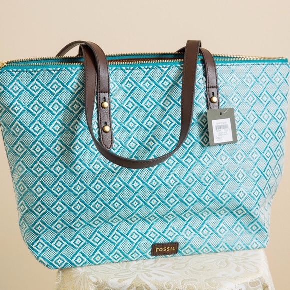 Fossil Blue Jenna Tote. - Picture 2 of 6
