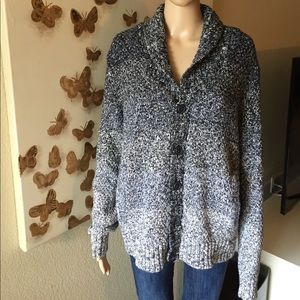 Gray fade to white sweater