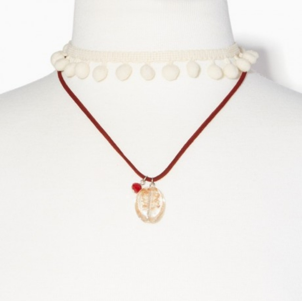 NWT wine and cream chocker necklace with stone