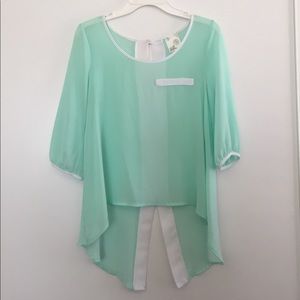 Mint green top