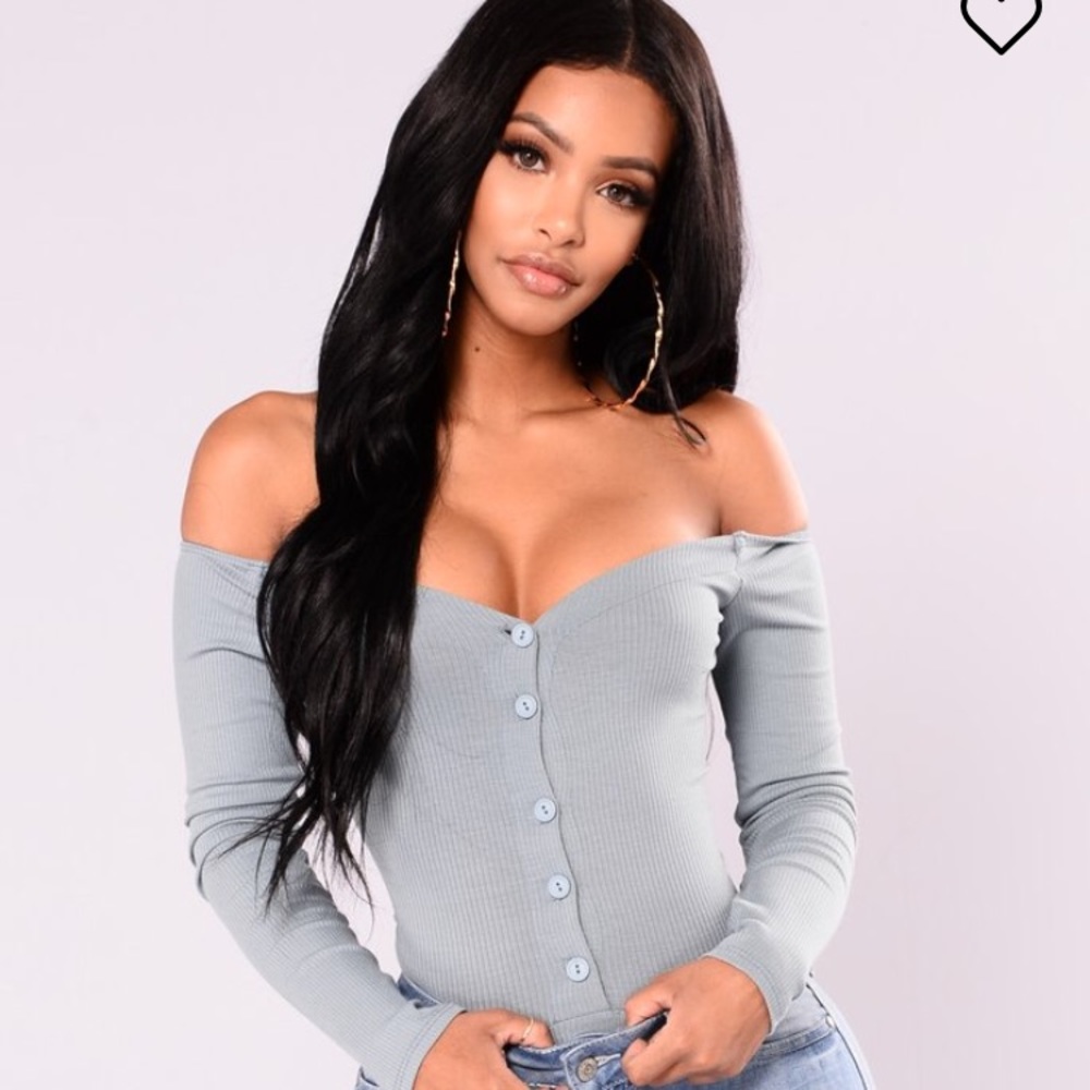 Fashion nova light blue bodysuit