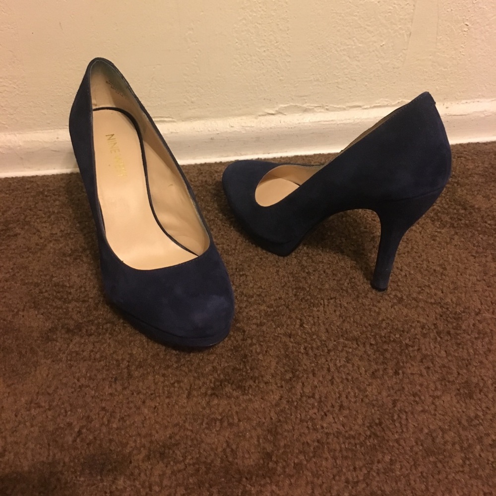 Navy Blue Suede Shoes