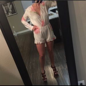 Long sleeve floral romper