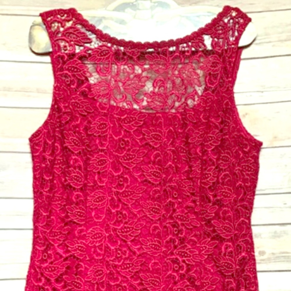 White House Black Market Red Lace Dress