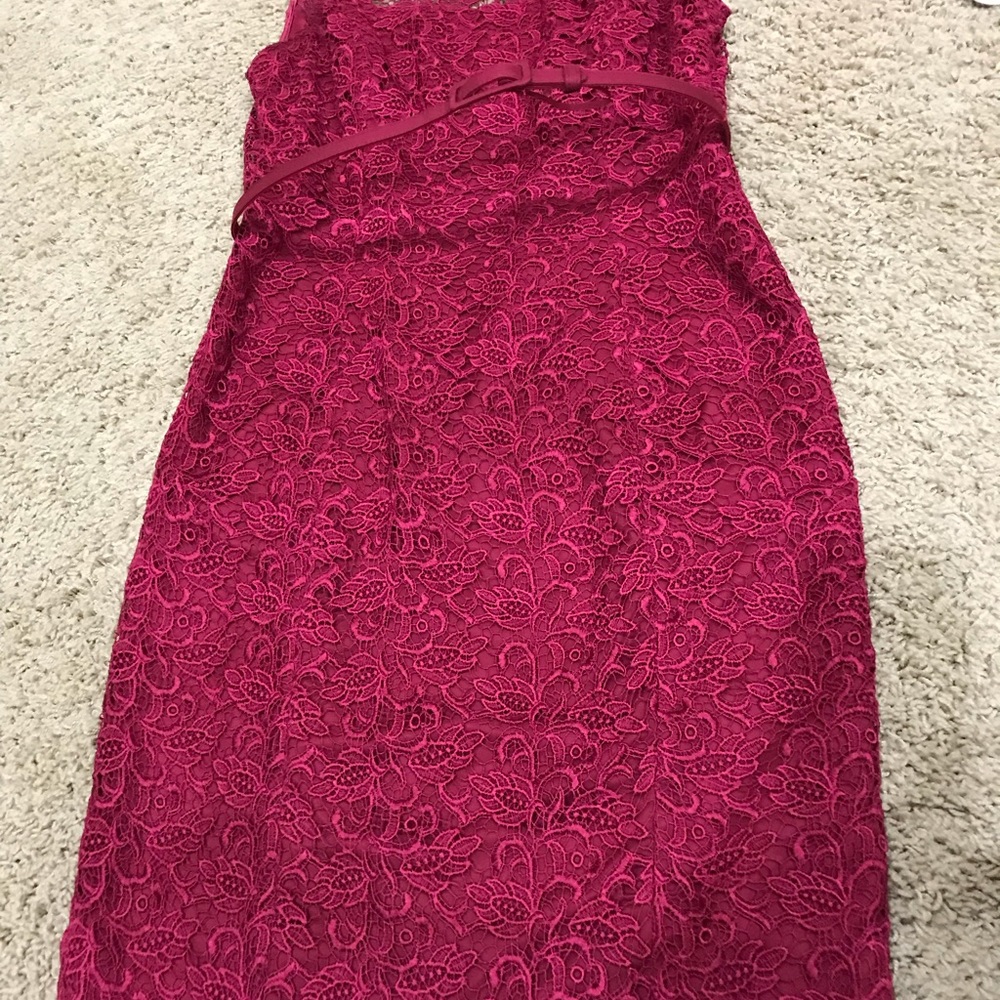 White House Black Market Red Lace Dress - Picture 2 of 8