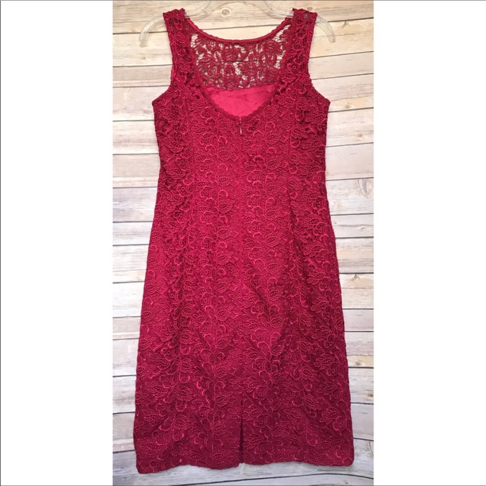 White House Black Market Red Lace Dress - Picture 7 of 8