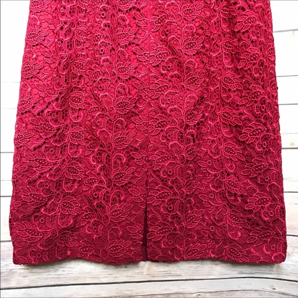 White House Black Market Red Lace Dress - Picture 4 of 8