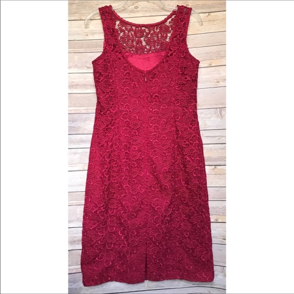 White House Black Market Red Lace Dress - Picture 7 of 8