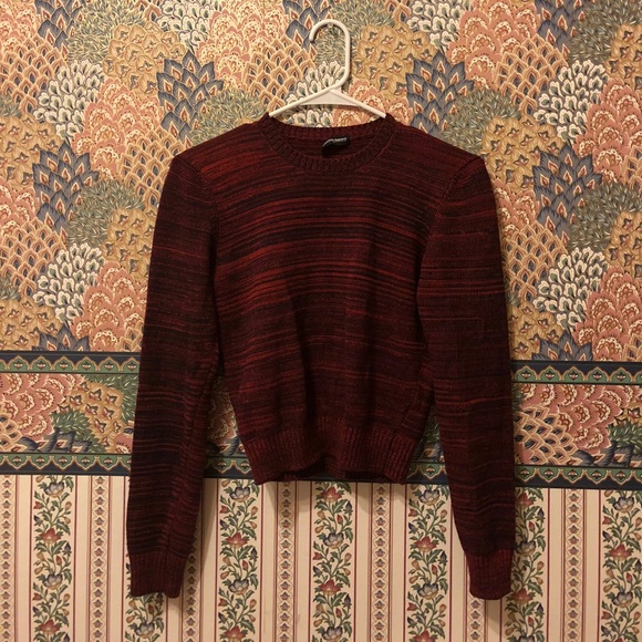 American Apparel Sweaters - American Apparel striped cropped crimson sweater
