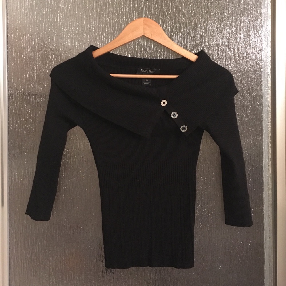 Off the shoulder black sweater