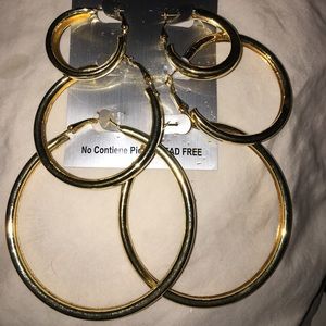 Set of 3 Gold hoops
