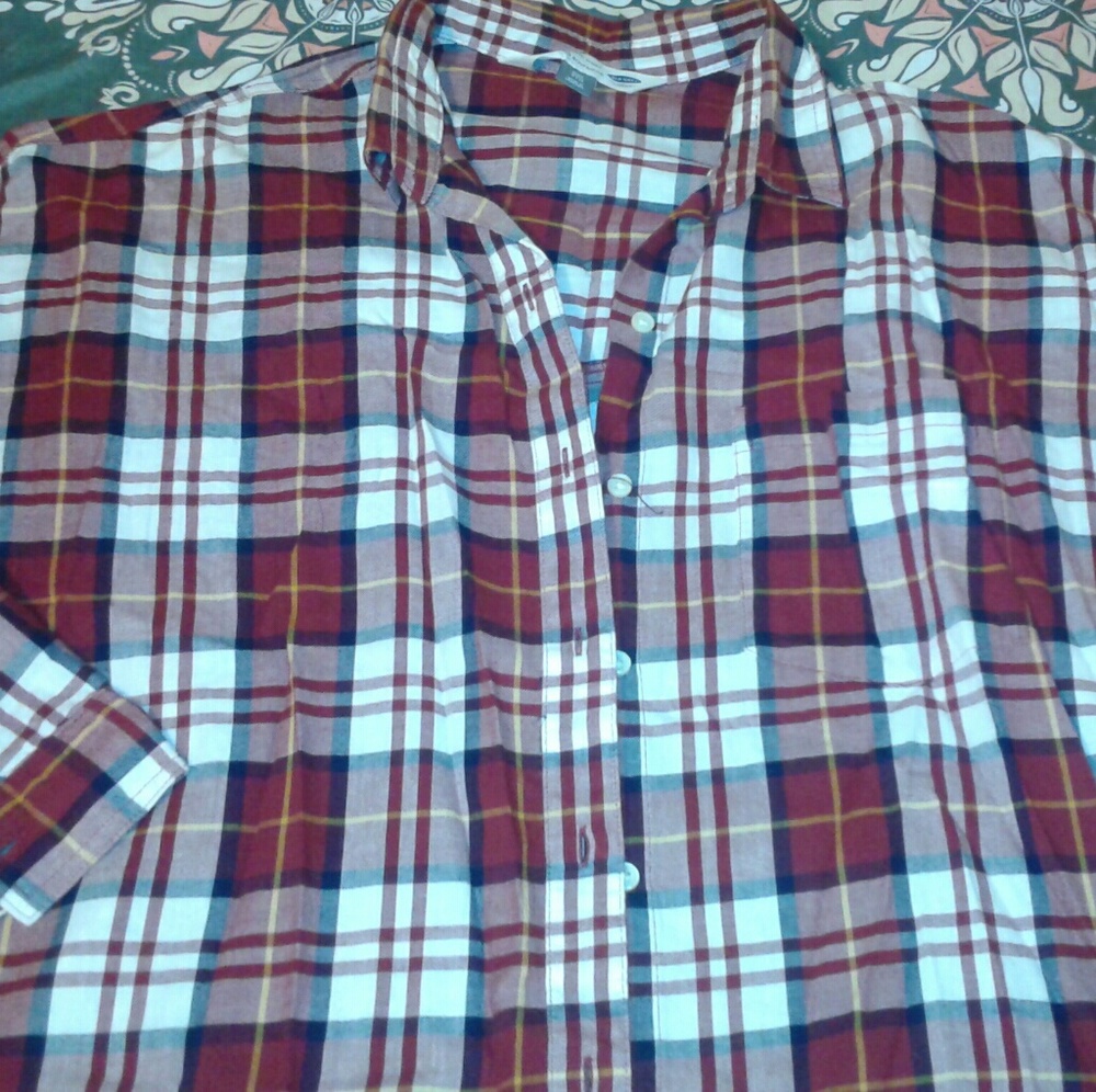 Old Navy Plaid Long Slv Shirts