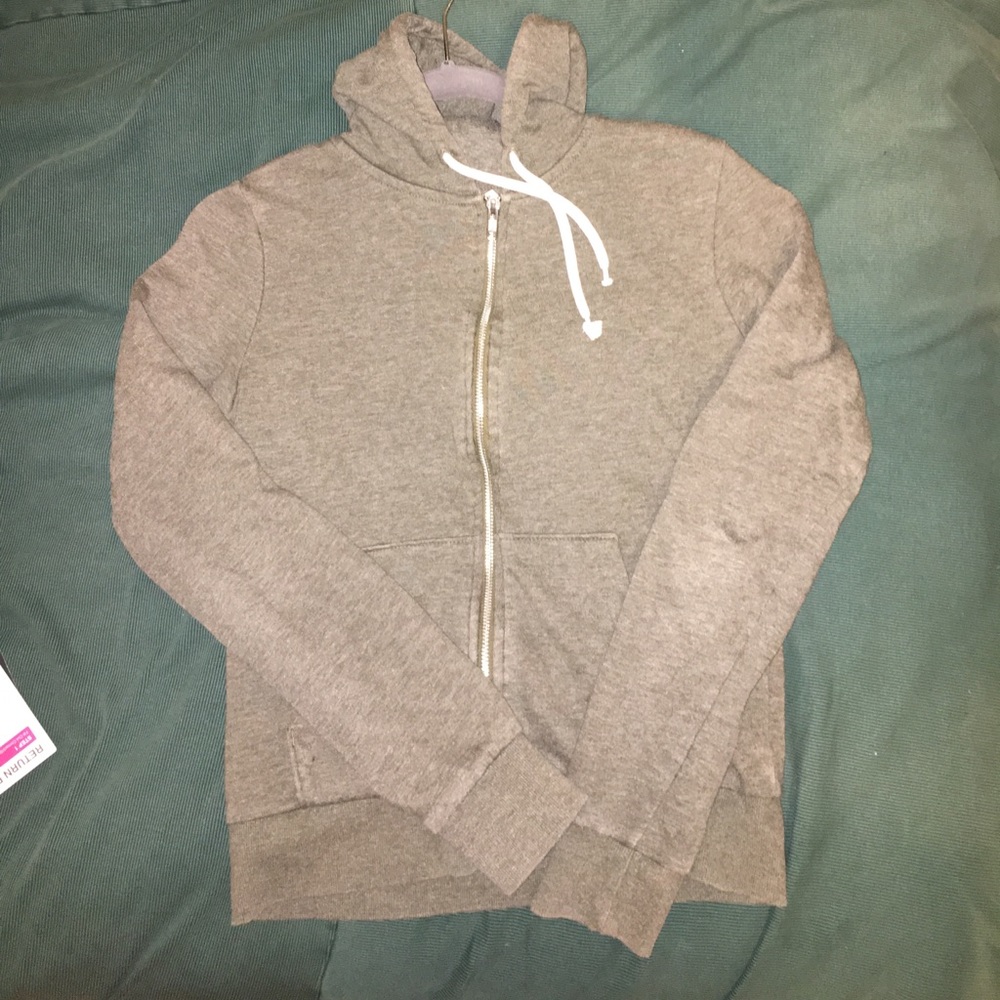 Army green zip up hoodie