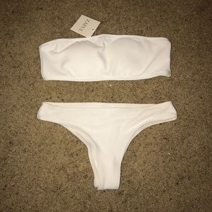 Zaful White Bandeau Swimsuit