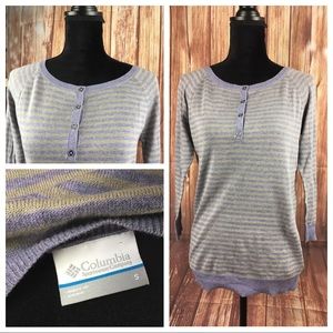Women's Columbia Sweater Pullover 1/4 Button Sz S