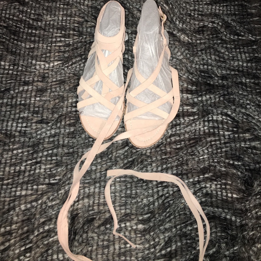 Blush Lace Up Sandals
