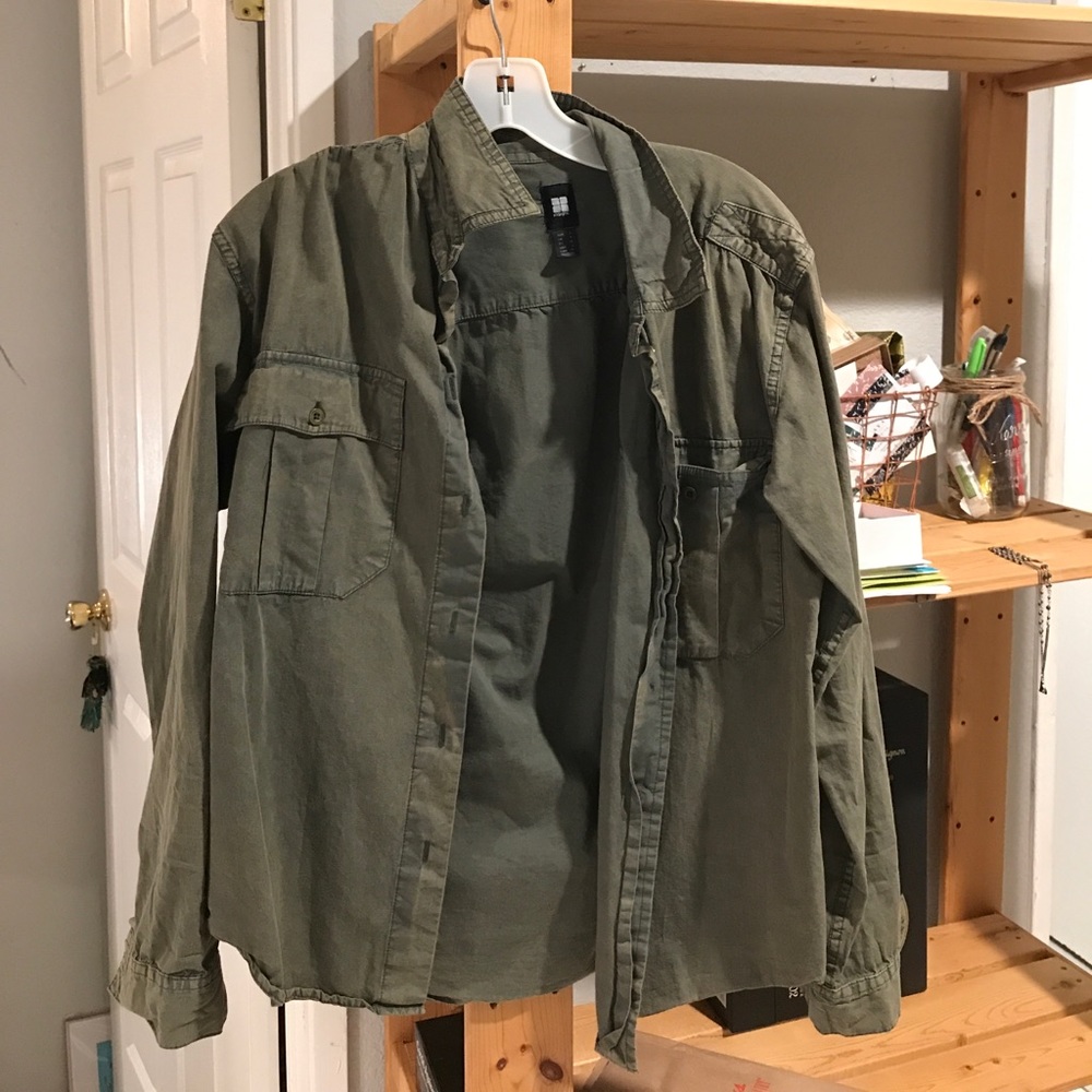 Insight Olive Green Button Up