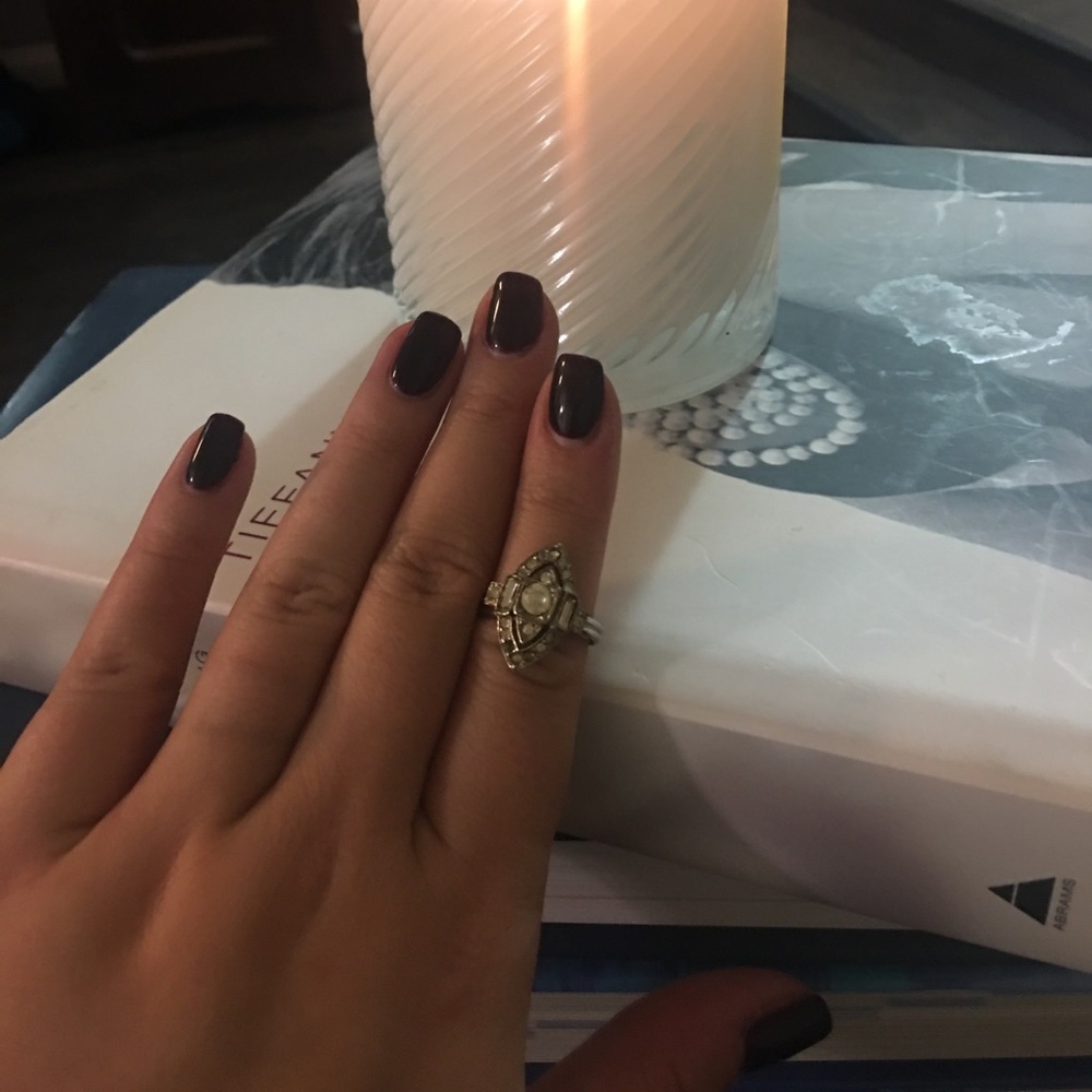 Vintage Rhinestone Deco Style Ring - adjustable - Picture 3 of 3