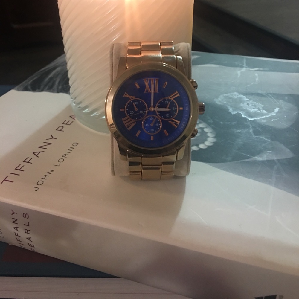 Rose Watch with Blue Face - MK style!