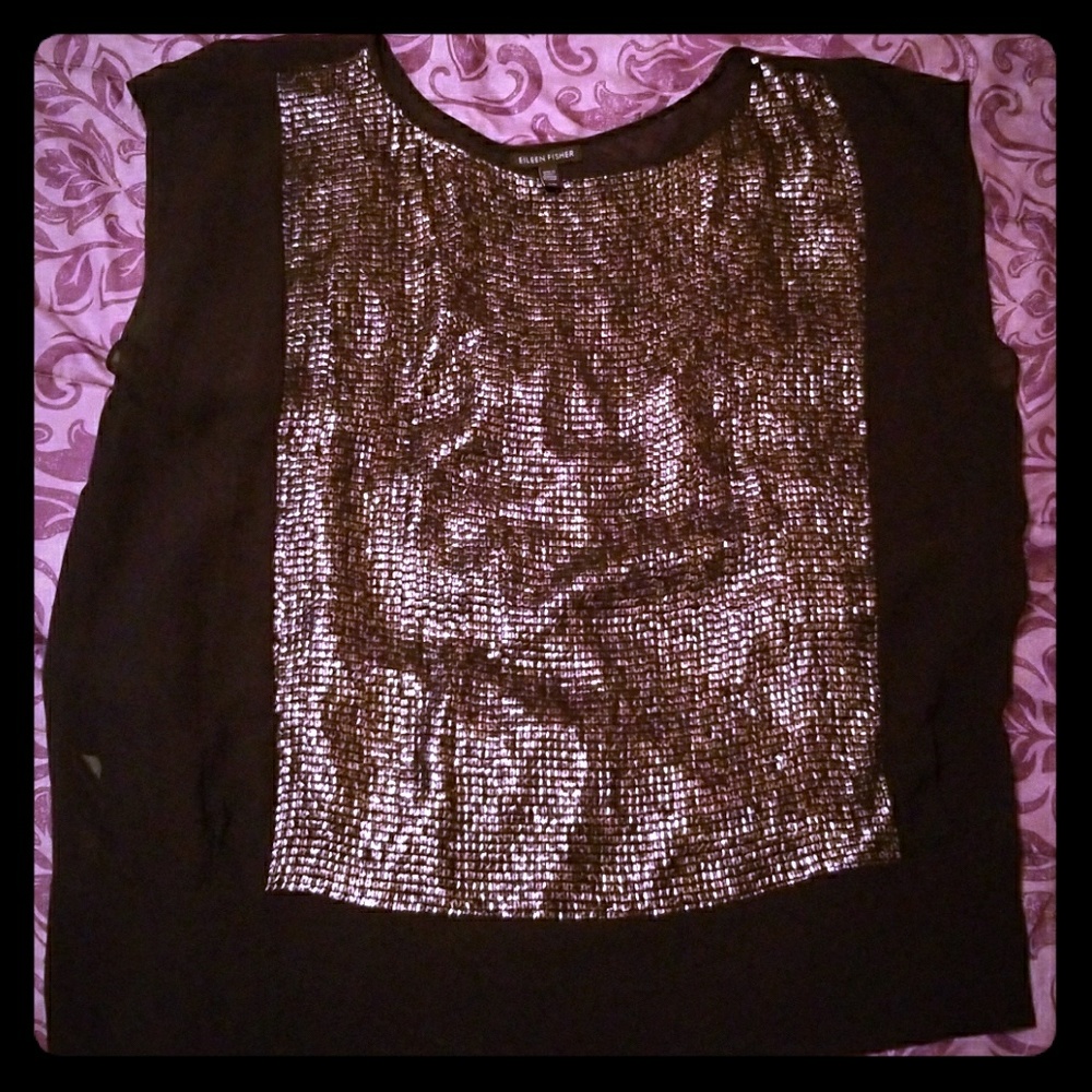 Eileen Fisher Silk Sequin Top