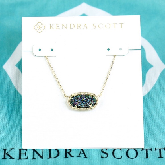 elisa silver pendant necklace in multicolor drusy