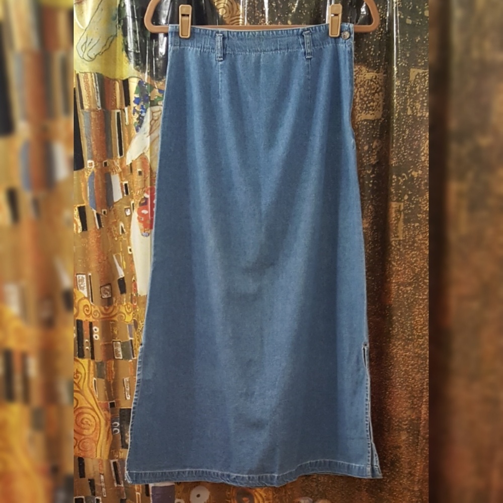 Porsche Long Denim Skirt, Large... more like Small
