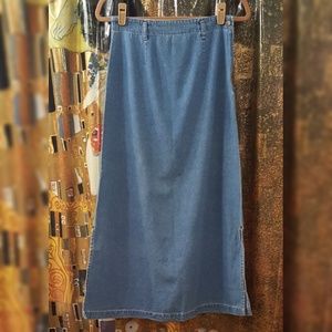 Porsche Long Denim Skirt, Large... more like Small