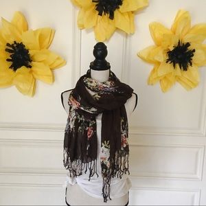 Nordstrom Floral Fringe Scarf