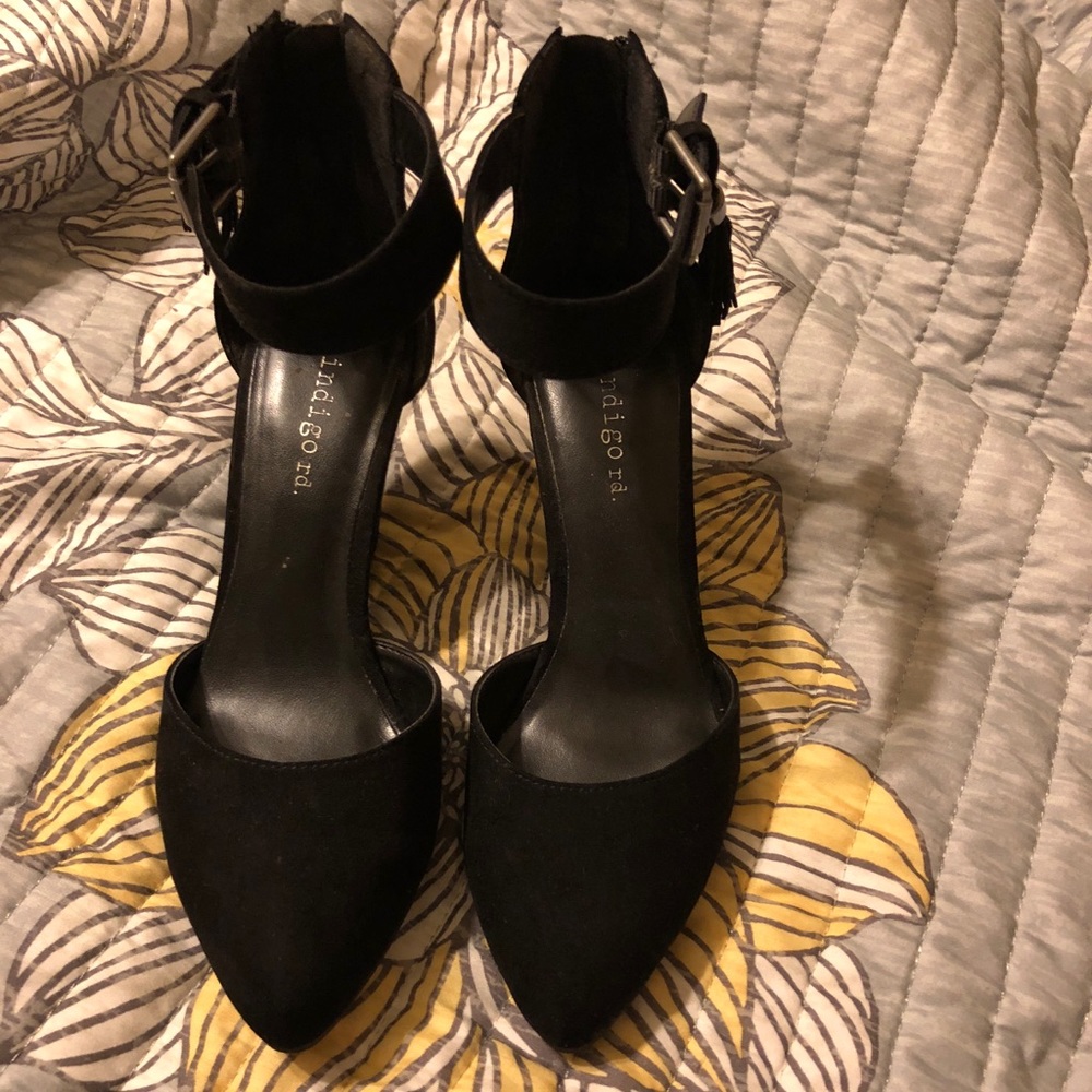 Black Tassel Wedge Heels