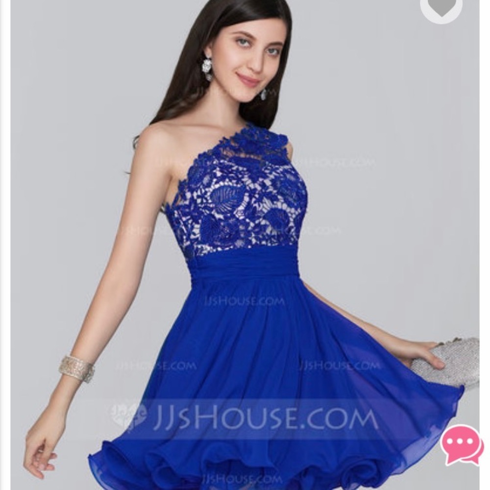 One Shoulder Lace Homecoming Dress