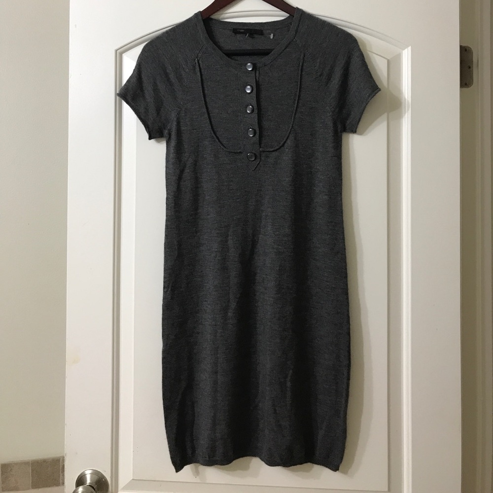 MAJE small gray sweater dress.