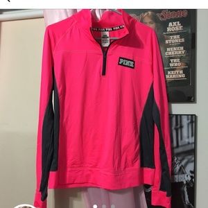 Pink Brand neon pink and gray half zip