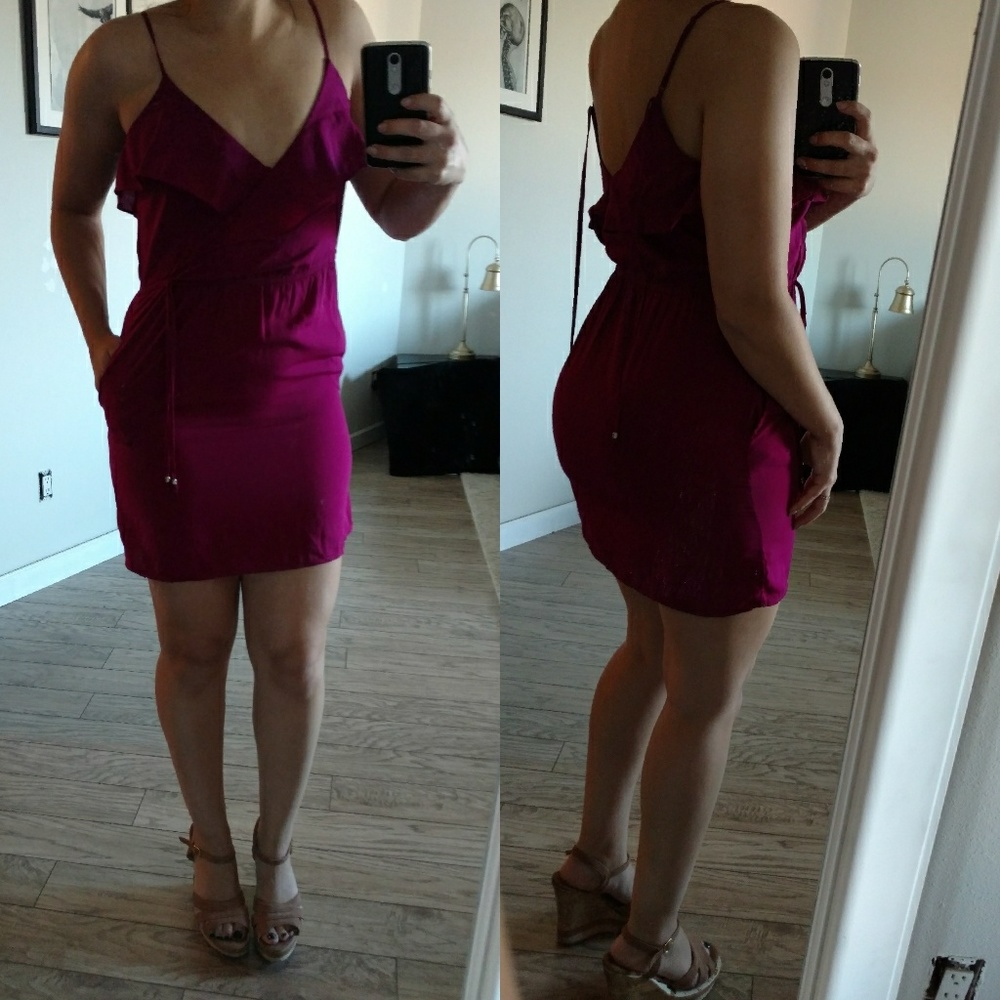 Plum dress with pockets