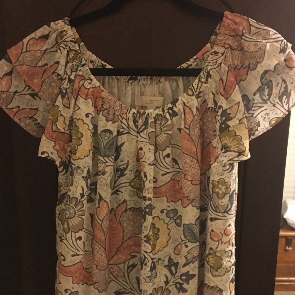LOFT Off-the-Shoulder Peasant Top