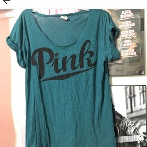 Pink Brand dark blue/green v neck top