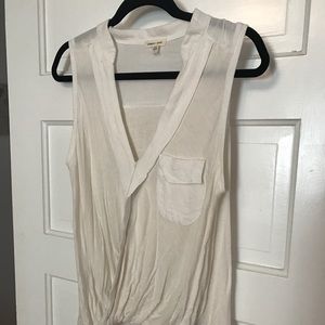 Silence + Noise Drapey high low white tank
