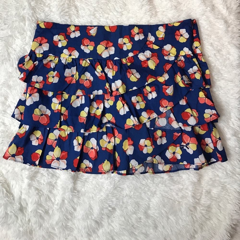 Tommy girl blue ruffle floral skirt medium