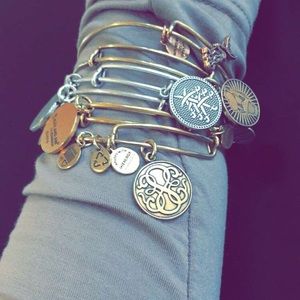 Alex and Ani bracelets.