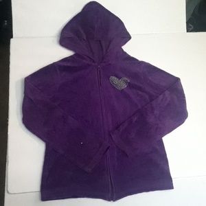 Girls purple velour zip-up jacket