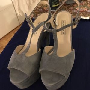 Retro Power Blue Suede Sandals