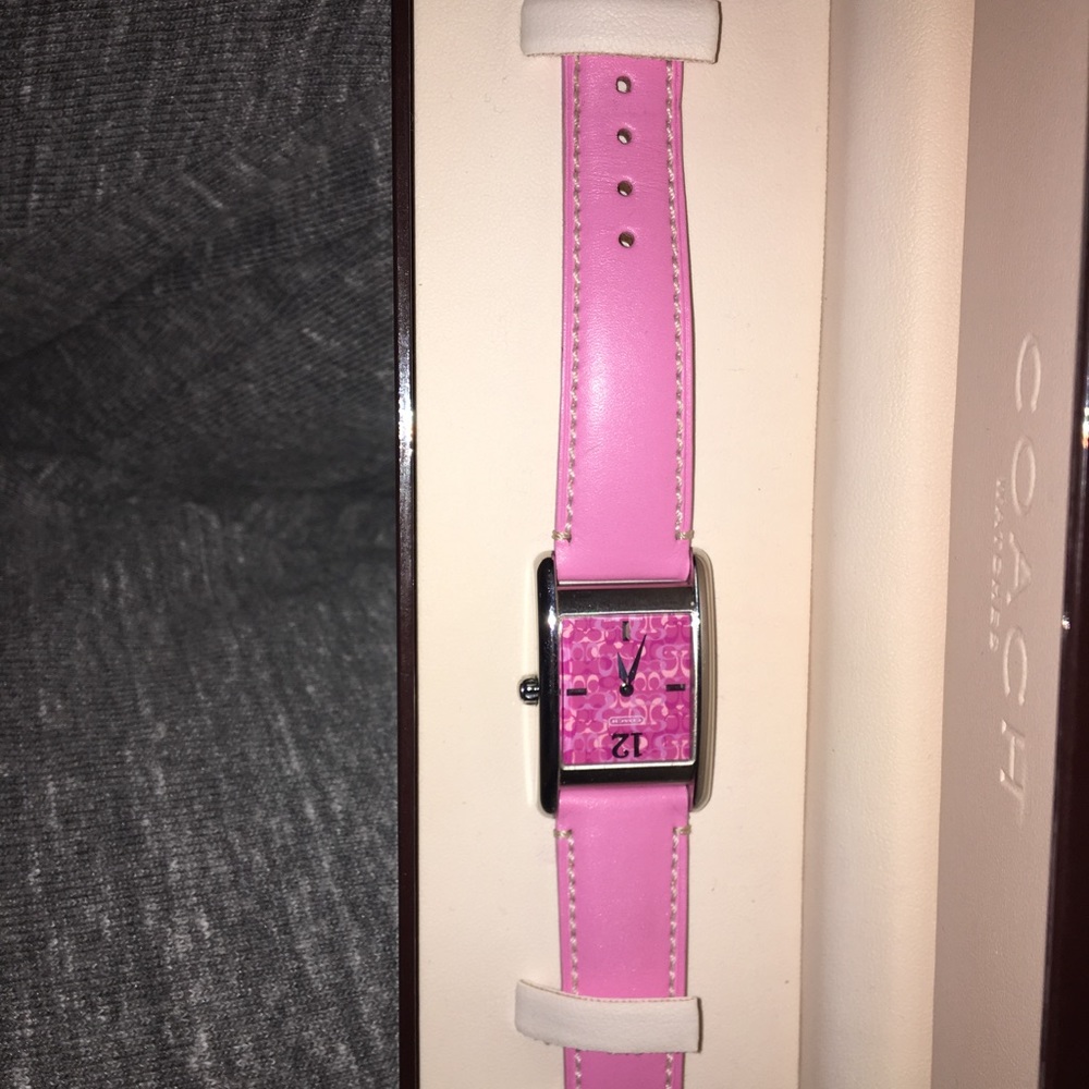 Brand New Pink and Silver Coach Watch in Box