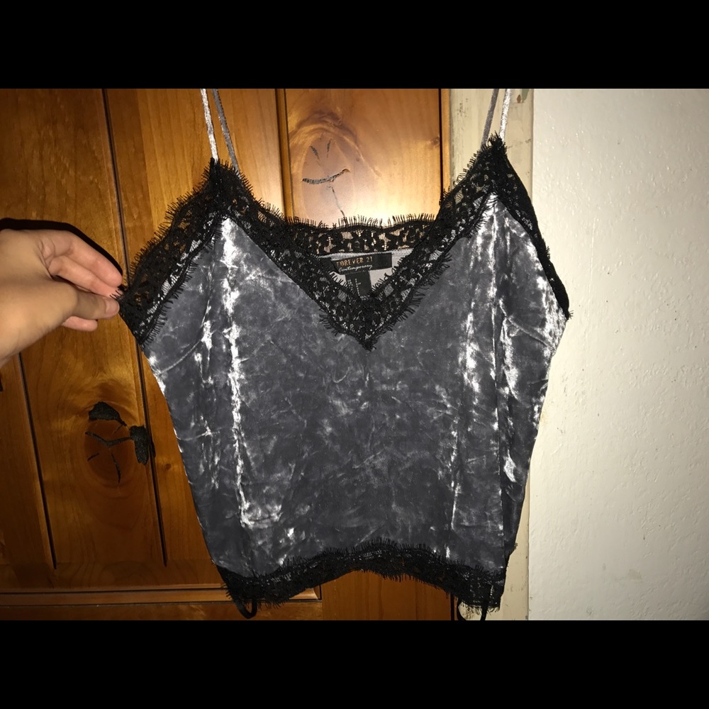 Knit Top/Cami/Spaghetti Strap Grey/Black