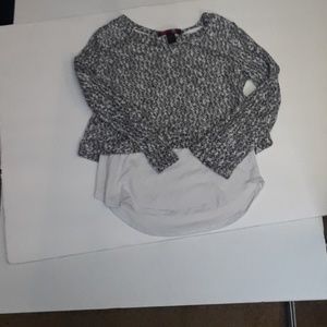 Girls grey and white long sleeve t-shirt