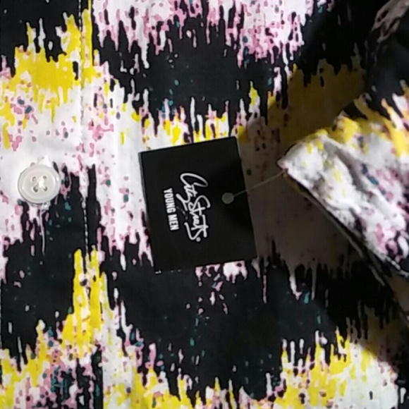 NWT men's City Streets Woven Stripe Shirt - Picture 3 of 3