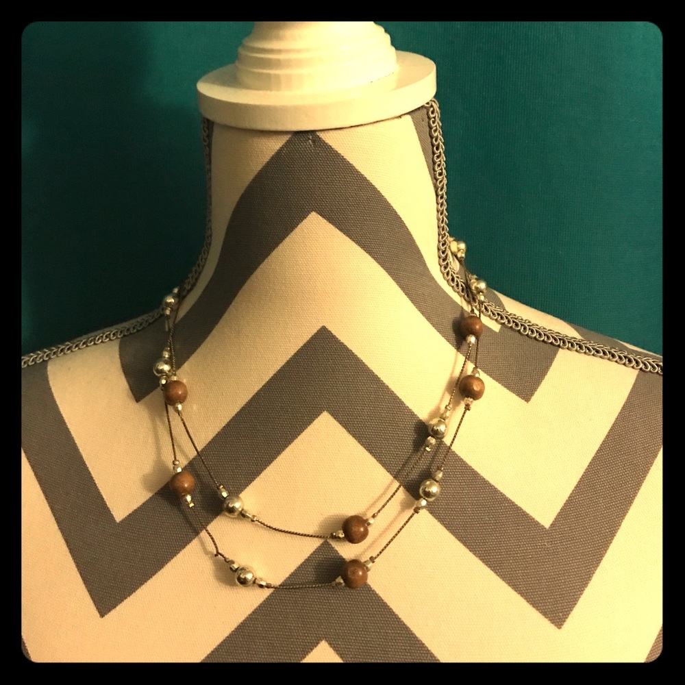 Brown & Gold beaded necklace