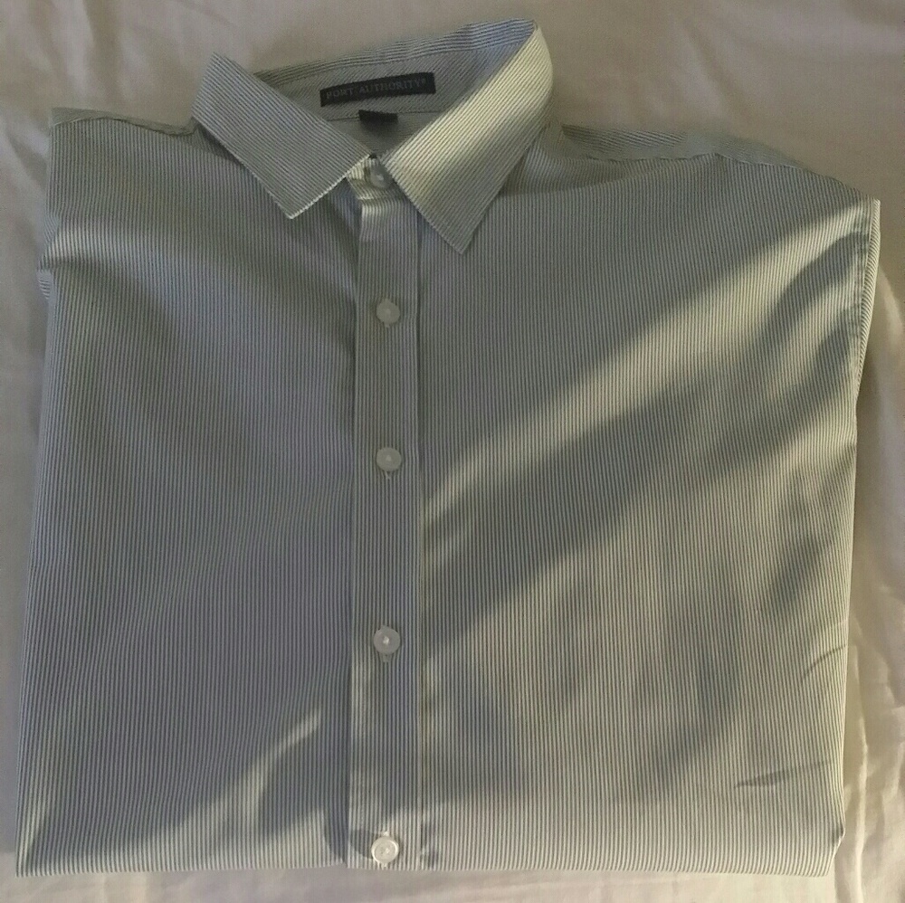 Port Authority Striped Poplin Shirt