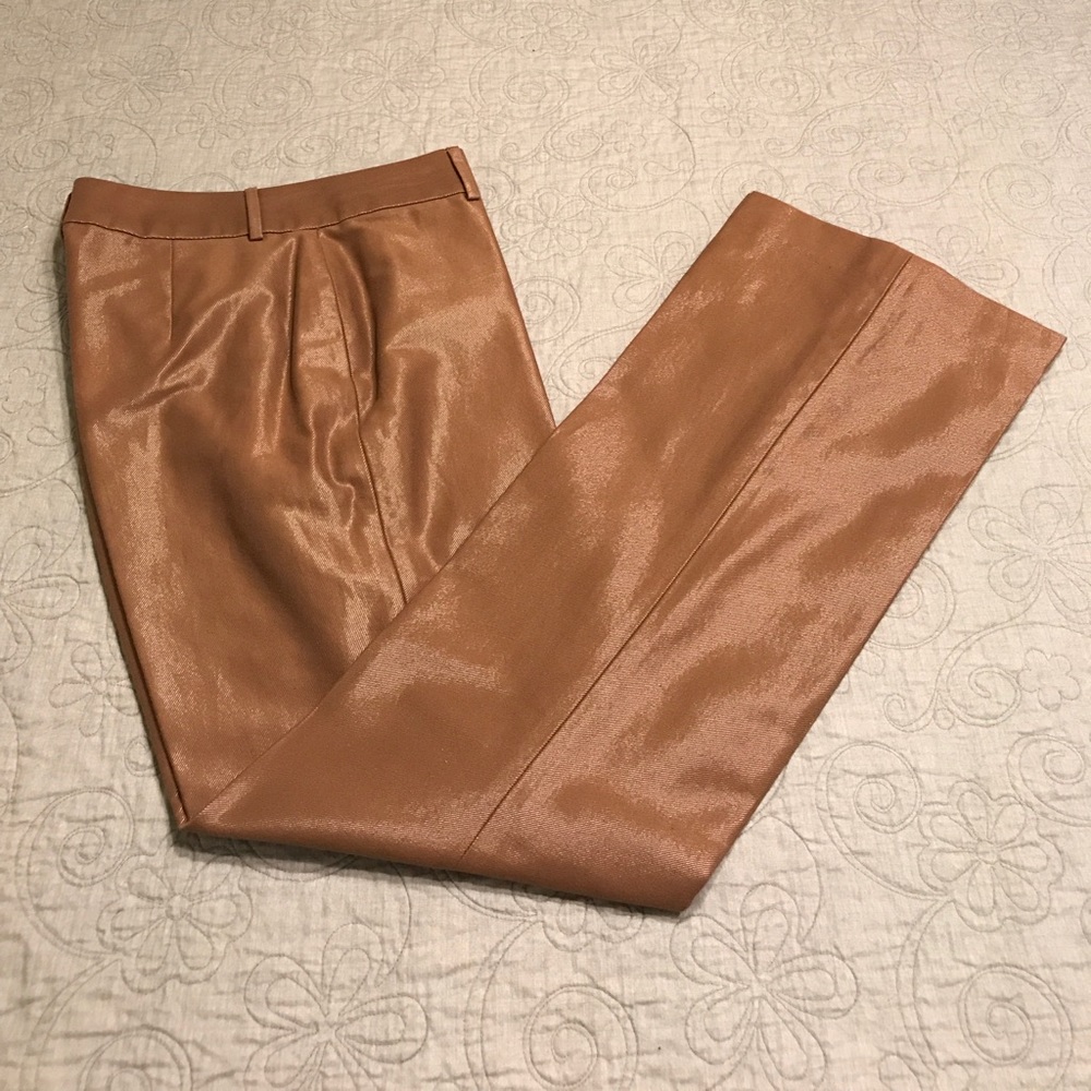 🔥 Banana Republic shiny brown flare trousers EUC