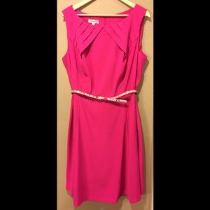 Dressbarn Pink A-line Dress With Belt Size 20w